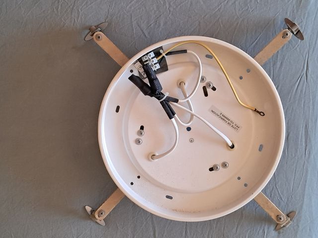 Plafón de cristal 40cm - Gris y blanco