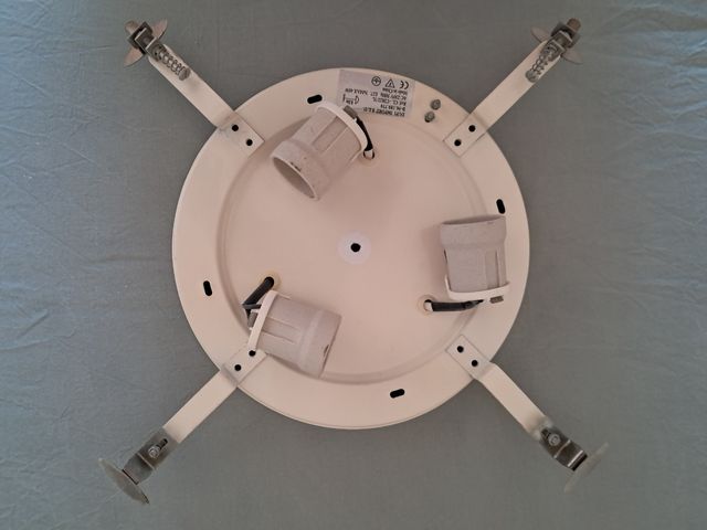 Plafón de cristal 40cm - Gris y blanco