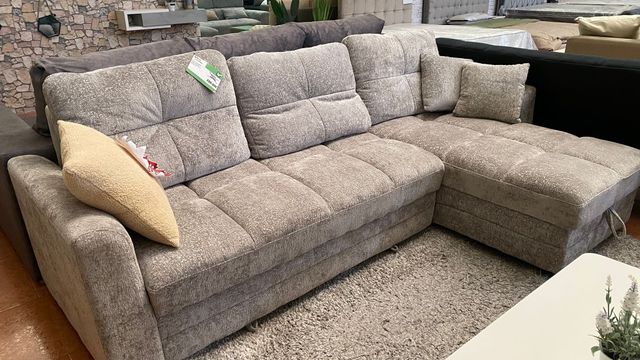 Sofá chaise longue gris