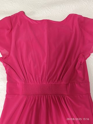 Vestido fiesta rosa midi