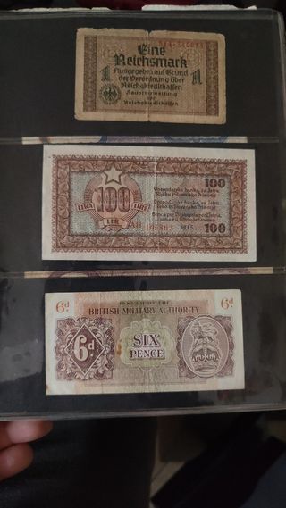 banconote occupazione Inglese Germania Istria Fium