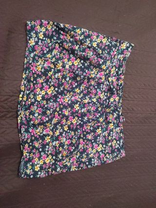 Minifalda floral negra