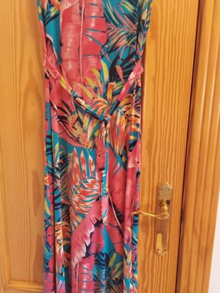Vestido largo estampado flores