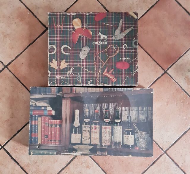 Lotto due  scatole vintage Cinzano Martini e Rossi