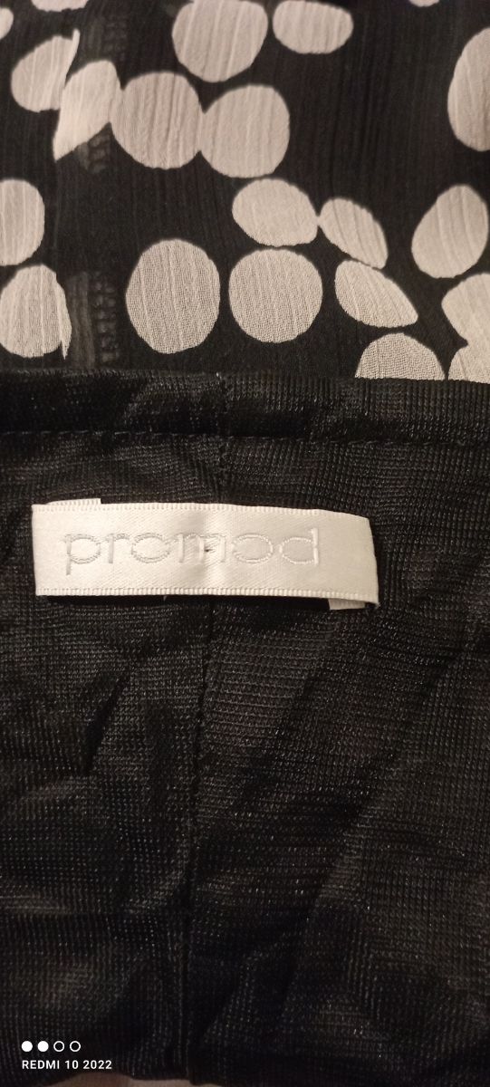 Vestito a pois beige e nero