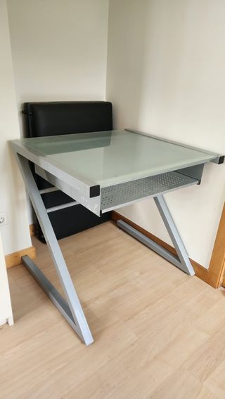Mesa escritorio cristal moderna