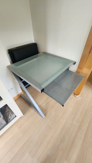 Mesa escritorio cristal moderna