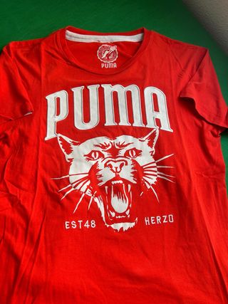 Camiseta Puma roja talla L - Estampada
