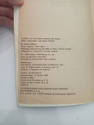 Novela romántica Jazmín 1980