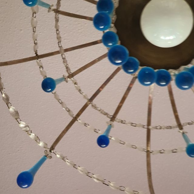 Araña vintage azul | Cristal y metal