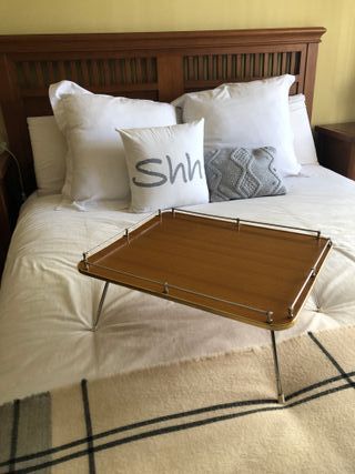 Bandeja cama vintage - Madera y metal
