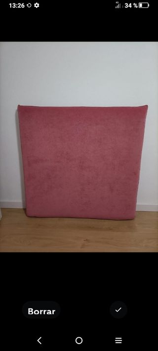 Cabecero cama terciopelo rosa