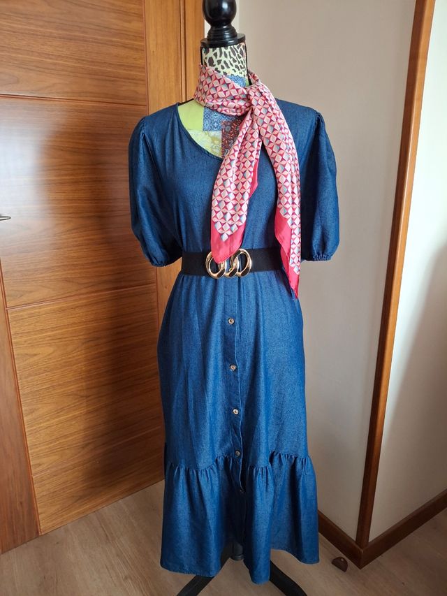 Vestido vaquero largo azul