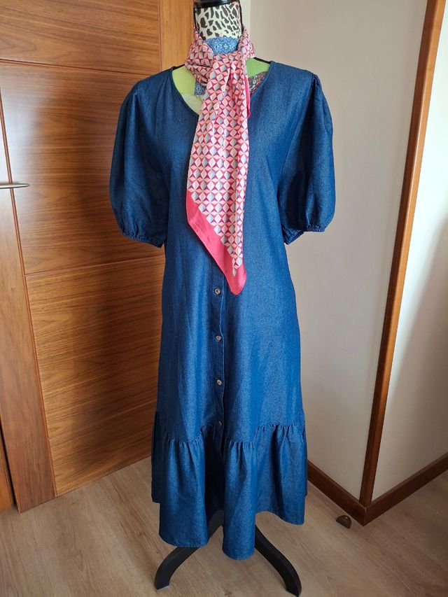 Vestido vaquero largo azul