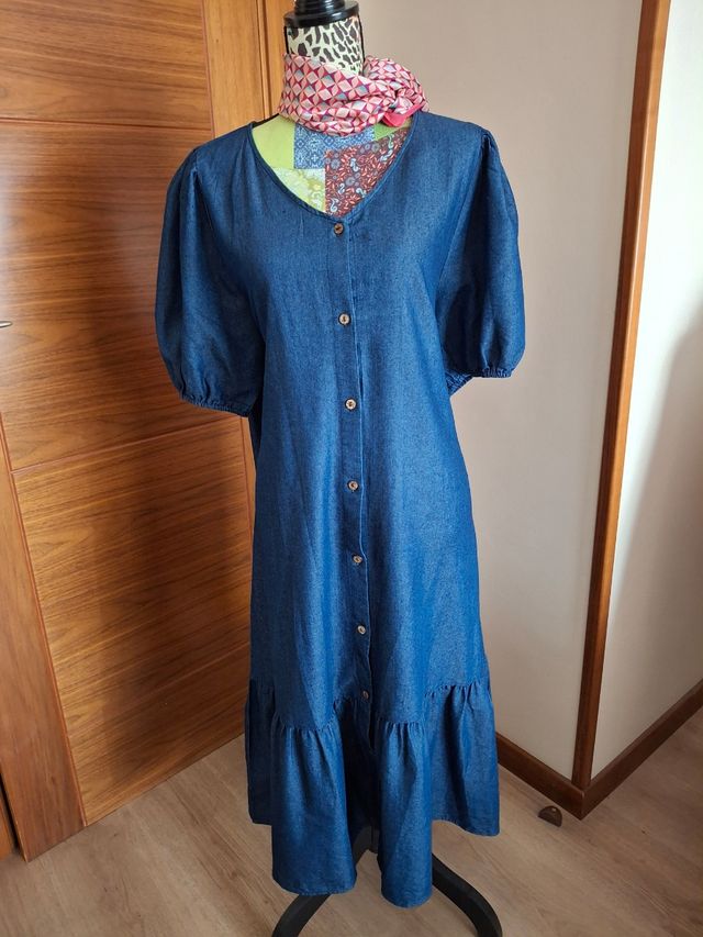 Vestido vaquero largo azul