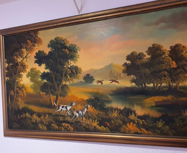 Gran Cuadro al óleo: escena campestre.