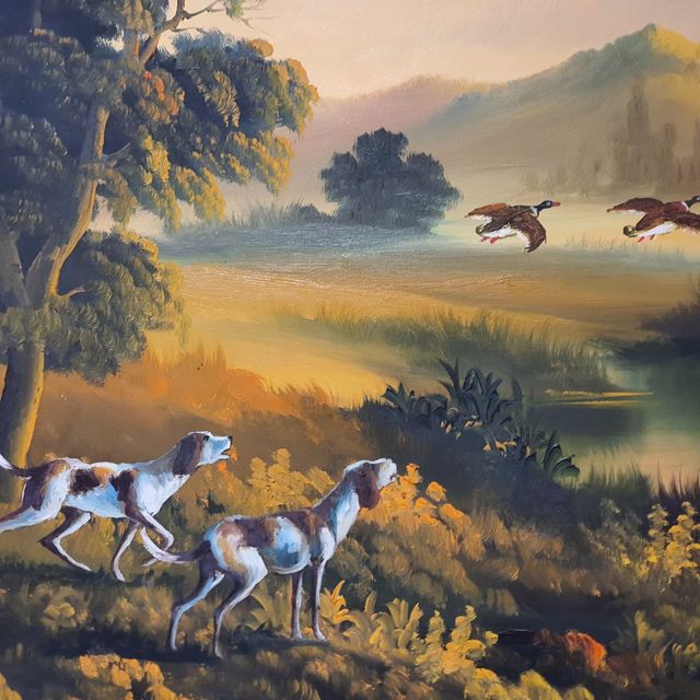 Gran Cuadro al óleo: escena campestre.