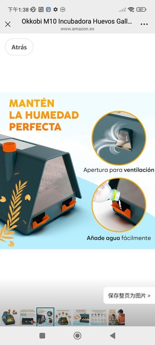 Incubadora Okkobi M10 huevos