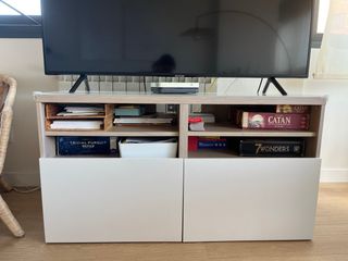 Mueble TV BESTA Ikea blanco-beige