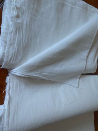 2 pezzi nuovi tessuto cotone bianco