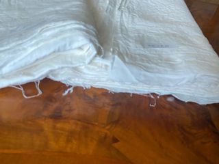 2 pezzi nuovi tessuto cotone bianco