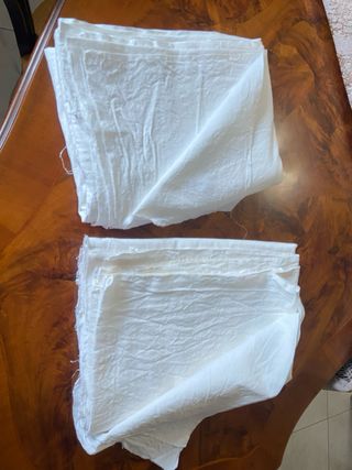 2 pezzi nuovi tessuto cotone bianco