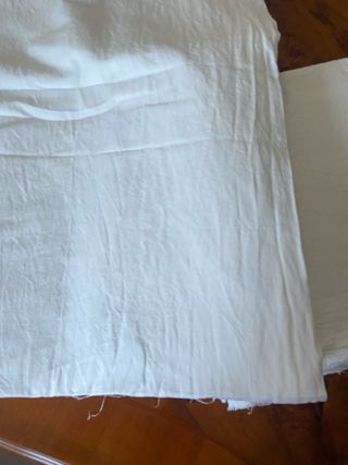 2 pezzi nuovi tessuto cotone bianco