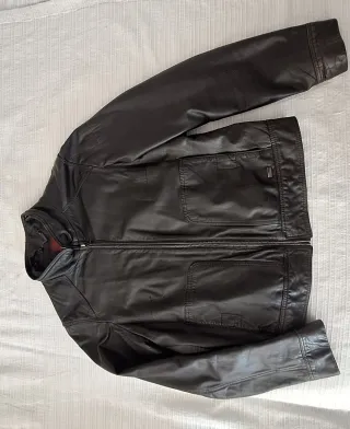 Cazadora piel marrón