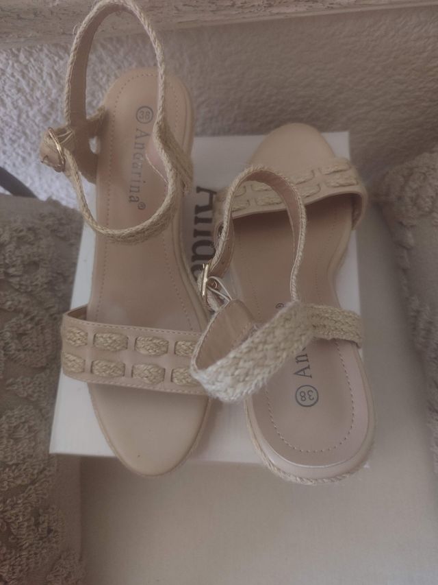 Cuñas Andarina esparto beige 38