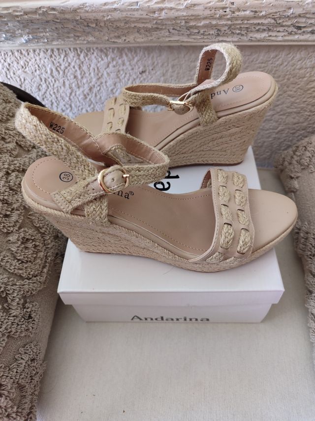 Cuñas Andarina esparto beige 38