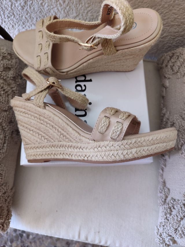 Cuñas Andarina esparto beige 38