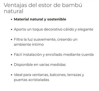 Estor bambú beige - Decoración