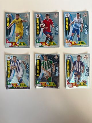 6 cromos Adrenalyn 2016-17 Ídolos