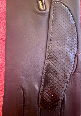 Guantes piel serpiente negro