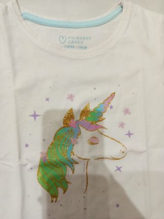 2 magliette bimba: tie-dye & unicorno