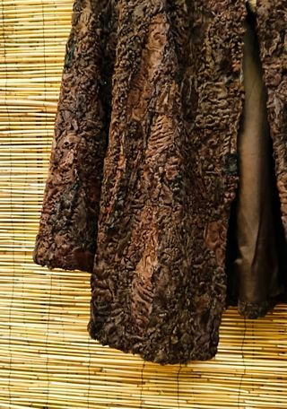Abrigo vintage astracán marrón-mujer