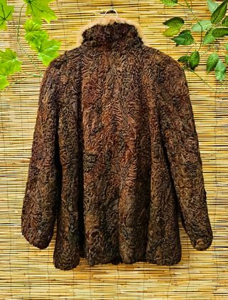 Abrigo vintage astracán marrón-mujer