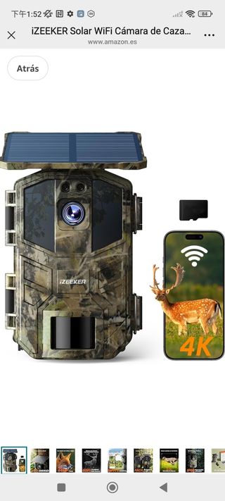 Cámara Caza iZEEKER Solar WiFi 4K