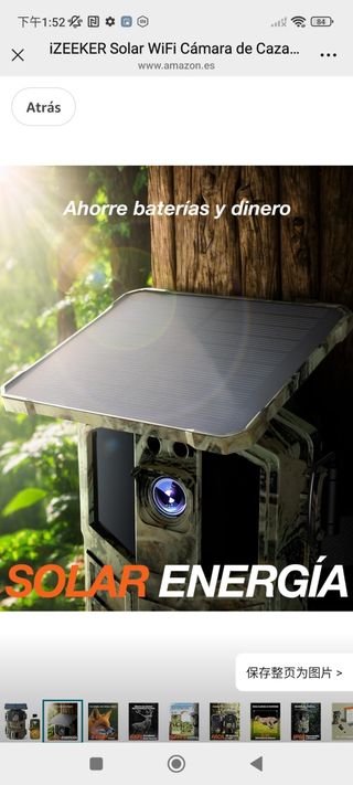 Cámara Caza iZEEKER Solar WiFi 4K