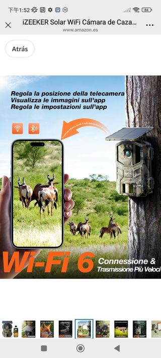 Cámara Caza iZEEKER Solar WiFi 4K