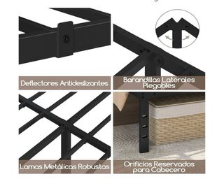 Somier metálico de acero 140x200x36cm