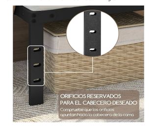 Somier metálico de acero 140x200x36cm