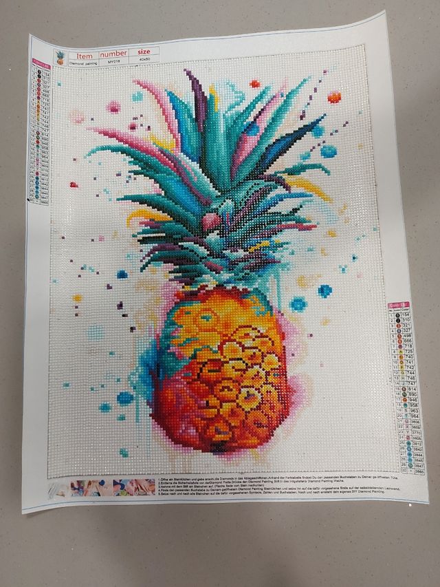 Cuadro Diamond Painting - Piña (Terminado)