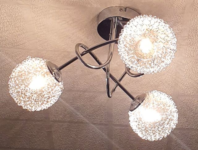 Lampara de techo de 3 luces plata