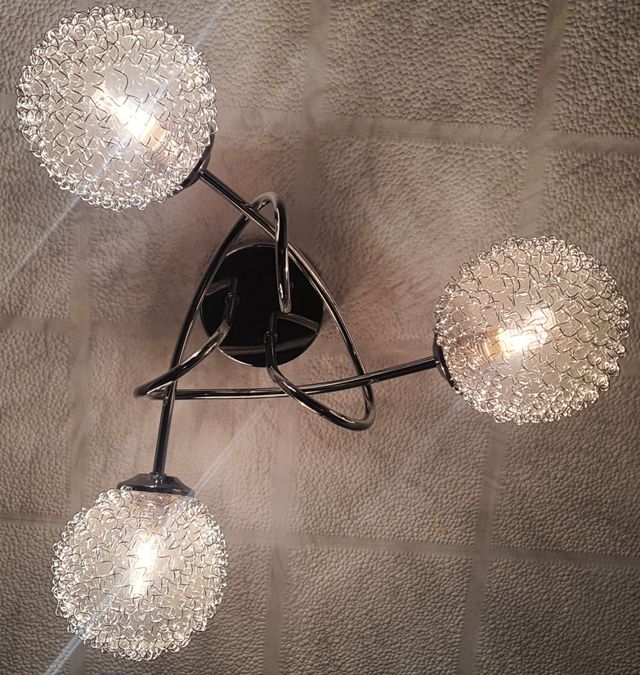 Lampara de techo de 3 luces plata