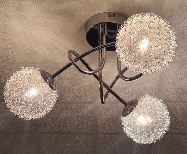 Lampara de techo de 3 luces plata