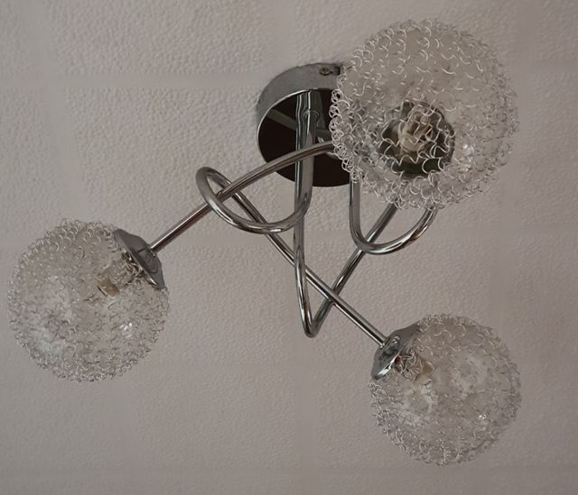 Lampara de techo de 3 luces plata