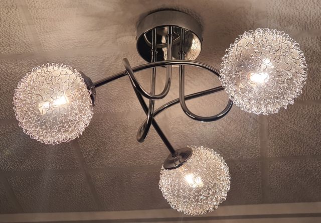 Lampara de techo de 3 luces plata