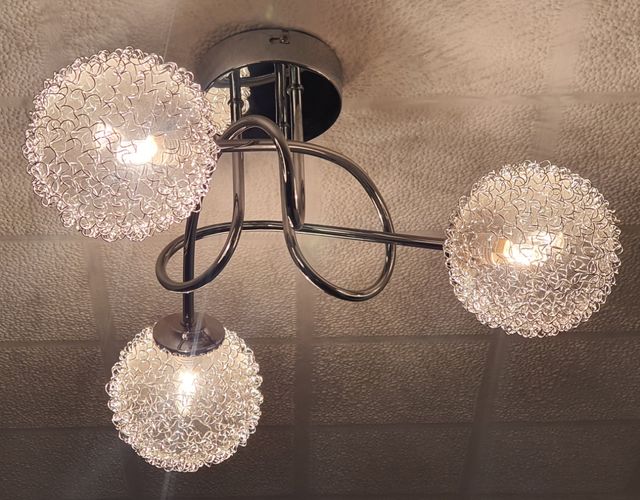 Lampara de techo de 3 luces plata