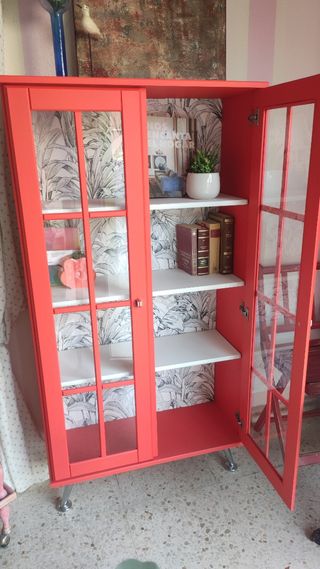 Vitrina naranja retro | Mueble con encanto